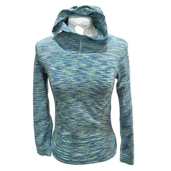 Athleta Space Dye Hooded Pullover Top Womens SZ XS Long Sleeve Stretch Hoodie - Picture 3 of 8